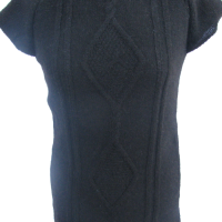 Alpaka Strickkleid schwarz Muster